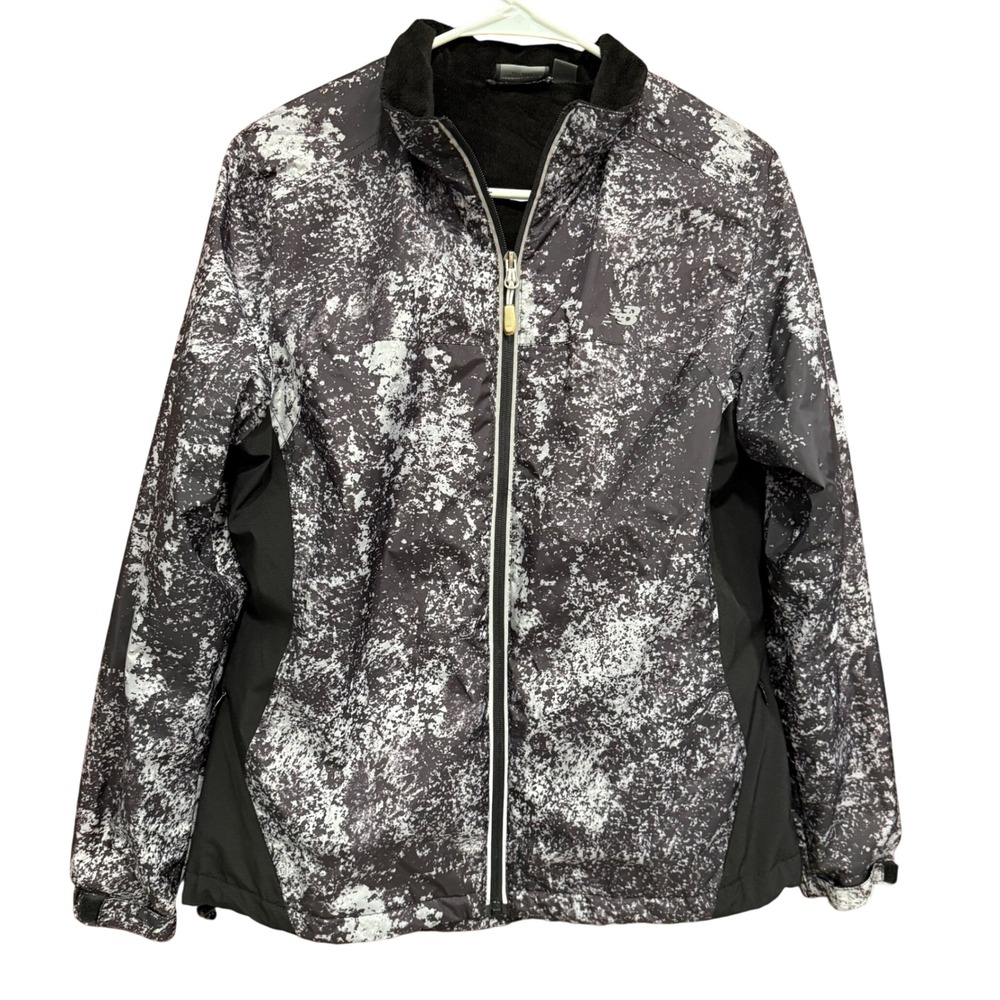New Balance Jacket Full Zip Lightweight Running Athletic‎ Black White Women's M
